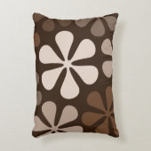 抽象芸術大きな花ブラウンズ&クリーム アクセントクッション (正面(垂直))