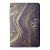 抽象芸術大理石とグリッター バスマット (正面縦)