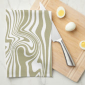 抽象芸術大理石の波のアートワーク | キッチンタオル (四つ折り)