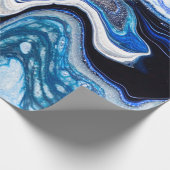 抽象芸術大理石の液体テクスチャ（銀白色のグリフ） ラッピングペーパー (角)