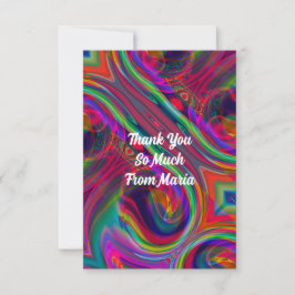 抽象芸術大理石ゆがみカラフル サンキューカード