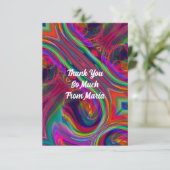 抽象芸術大理石ゆがみカラフル サンキューカード (スタンド正面)