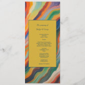 抽象芸術大理石アフリカの目的地の結婚式のメニュー プログラム (裏面)