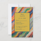 抽象芸術大理石アフリカの目的地の結婚式 出欠カード (正面)