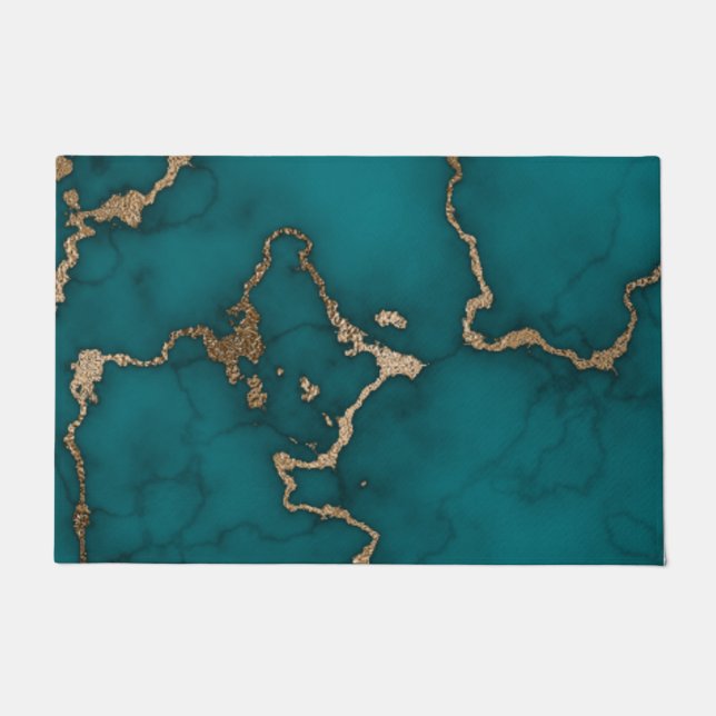 抽象芸術大理石イラストレーションかわいい ドアマット (正面)