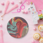 抽象芸術大理石イラストレーション カラフル ペーパープレート (パーティー)