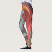 抽象芸術大理石イラストレーション カラフル レギンス (左)
