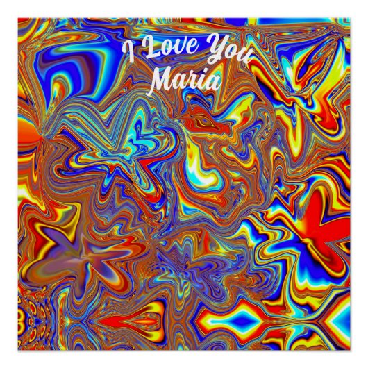 抽象芸術大理石カラフル光沢ポスター ポスター (正面)