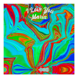 抽象芸術大理石カラフル光沢ポスター ポスター