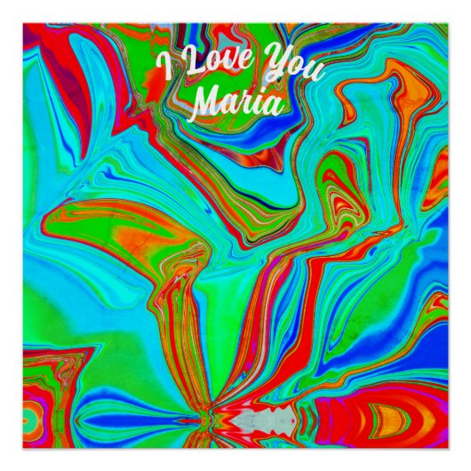 抽象芸術大理石カラフル光沢ポスター ポスター (正面)