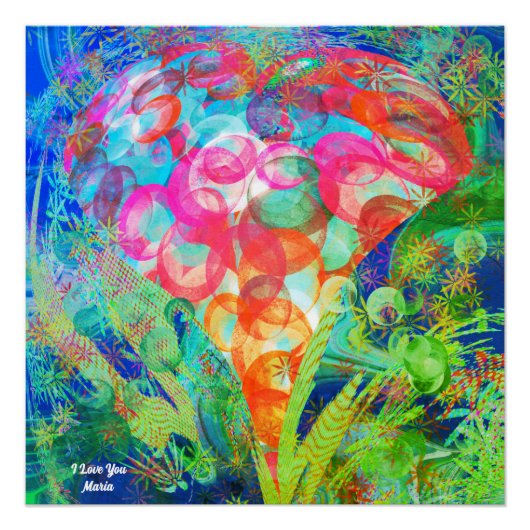 抽象芸術大理石カラフル光沢ポスター ポスター (正面)