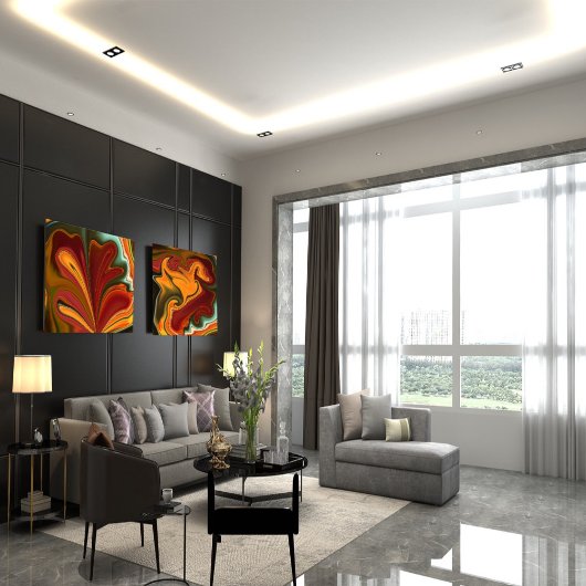 抽象芸術大理石カラフル光沢ポスター ポスター