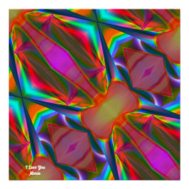 抽象芸術大理石カラフル光沢ポスター ポスター