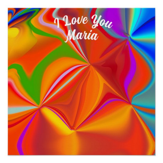 抽象芸術大理石カラフル光沢ポスター ポスター (正面)