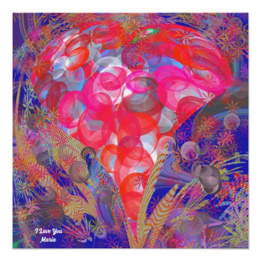 抽象芸術大理石カラフル光沢ポスター ポスター (正面)