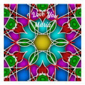 抽象芸術大理石カラフル光沢ポスター ポスター (正面)