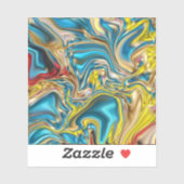 抽象芸術大理石スワーズ黄色ティール(緑がかった色)ターコイズブルー シール (シート)