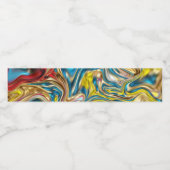 抽象芸術大理石スワーズ黄色ティール（緑がかった色）ターコイズブルー ペットボトルラベル (シングルラベル)