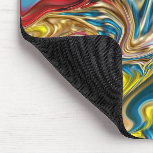 抽象芸術大理石スワーズ黄色ティール(緑がかった色)ターコイズブルー マウスパッド (コーナー)