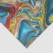 抽象芸術大理石スワーズ黄色ティール（緑がかった色）ターコイズブルー 薄葉紙 (詳細)