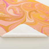 抽象芸術大理石スワールアート（黄色） シェルパブランケット (3/4)