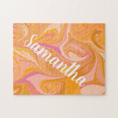 抽象芸術大理石スワールアート（黄色） ジグソーパズル (横)