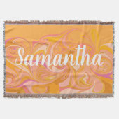 抽象芸術大理石スワールアート(黄色) スローブランケット (正面)