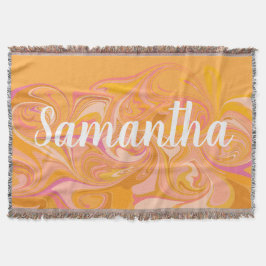 抽象芸術大理石スワールアート（黄色） スローブランケット