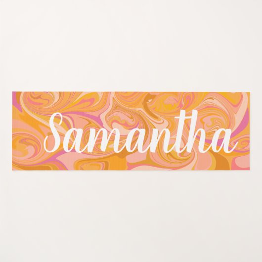 抽象芸術大理石スワールアート（黄色） ヨガマット (正面(横))