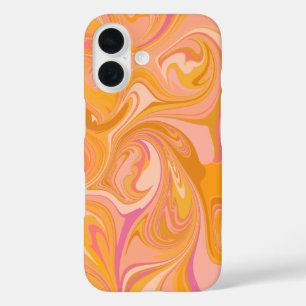 抽象芸術大理石スワールアート（黄色） iPhone 16ケース