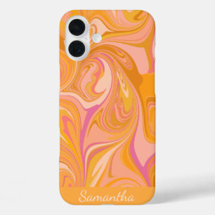 抽象芸術大理石スワールアート(黄色) iPhone 16 PLUSケース
