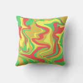 抽象芸術大理石スワールテクスチャ – 秋のトーン クッション (裏面)