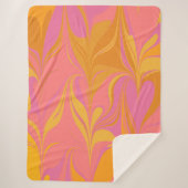 抽象芸術大理石デザインインPink and Goldenrod シェルパブランケット (正面)