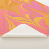 抽象芸術大理石デザインインPink and Goldenrod シェルパブランケット (3/4)