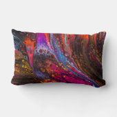 抽象芸術大理石パターカラフルン – 旋回モダン ランバークッション (裏面)