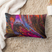 抽象芸術大理石パターカラフルン – 旋回モダン ランバークッション (ブランケット)