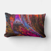 抽象芸術大理石パターカラフルン – 旋回モダン ランバークッション (正面)