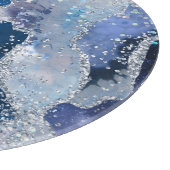 抽象芸術大理石ブルーグリッタートレイ切断板 カッティングボード (角)