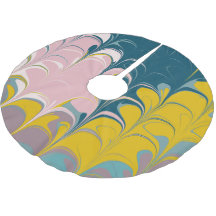 抽象芸術大理石モダンEbruパターンティール（緑がかった色）とピンク