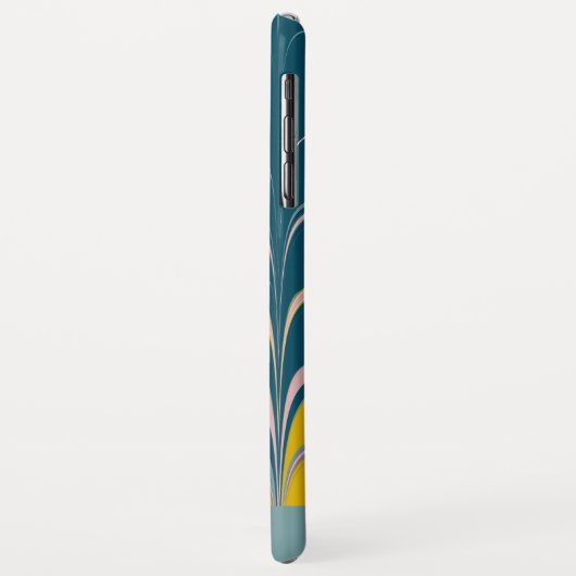 抽象芸術大理石モダンEbruパターンティール(緑がかった色)とピンク Case-Mate iPhoneケース (裏面/左)