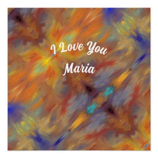 抽象芸術大理石液状ポカラフルスター ポスター (正面)