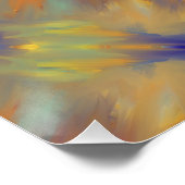 抽象芸術大理石液状ポカラフルスター ポスター (コーナー)