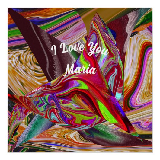 抽象芸術大理石液状ポカラフルスター ポスター (正面)