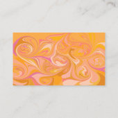 抽象芸術大理石渦巻きアート(黄ピンク) 名刺 (裏面)