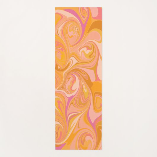 抽象芸術大理石渦巻きアート（黄） ヨガマット (正面)