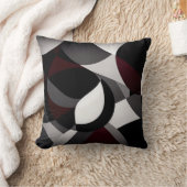 抽象芸術大理石白黒と赤 クッション (ブランケット)