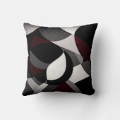 抽象芸術大理石白黒と赤 クッション (裏面)