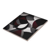 抽象芸術大理石白黒と赤 タイル (側面)