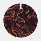 抽象芸術大理石:テクス芸術的チャの背景 ガラスオーナメント (裏面)