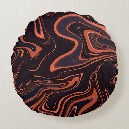 抽象芸術大理石：テクス芸術的チャの背景 ラウンドクッション (正面)